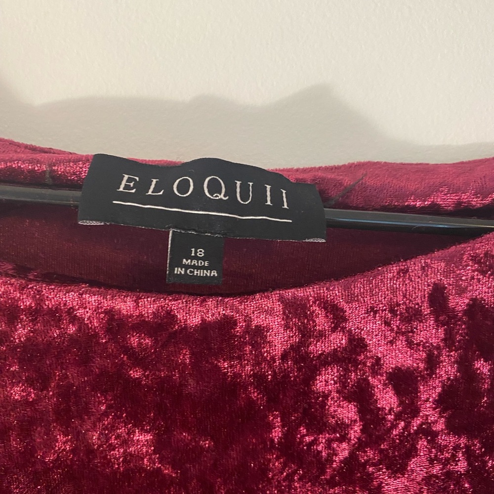 ELOQUII women’s top in maroon/fuchsia velour size 18 - Picture 3 of 3